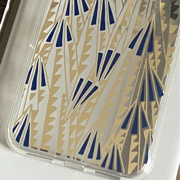 Heyday iPhone XS MAX Art Deco Hard Shell Phone Case-Gold/Blue-NEW - Picture 3 of 10
